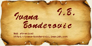 Ivana Bonderović vizit kartica